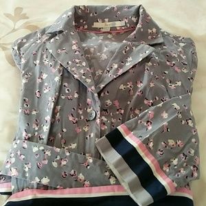 Gray Flowered Shirt-dress