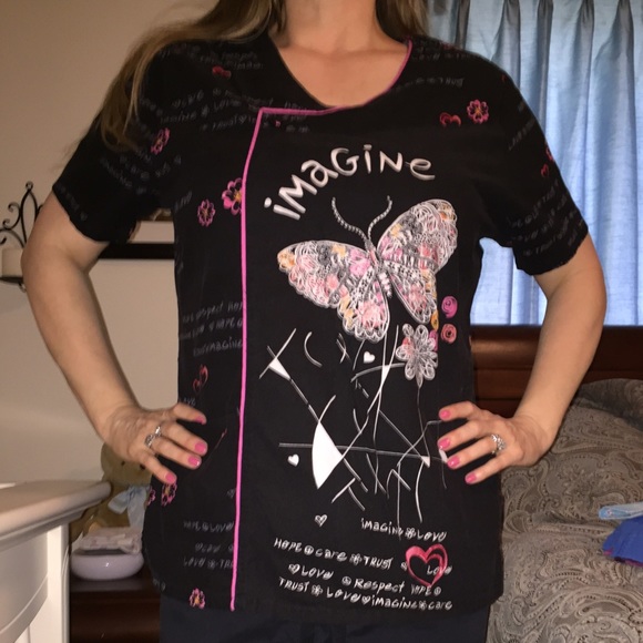 Lot of 3 scrub tops-Large - Picture 2 of 3