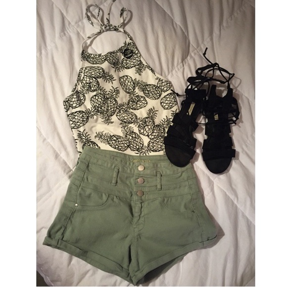 Green High Waisted Shorts💚