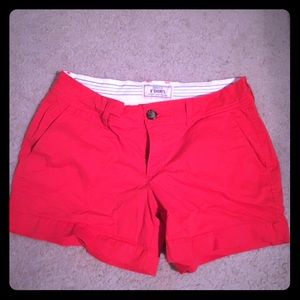 New red khaki shorts