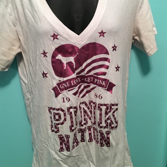 PINK Victoria's Secret Tops - Victoria Secret Pink V-Neck Tee