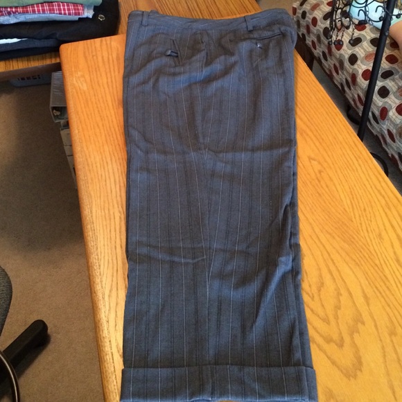 Dark gray stripped capris - Picture 1 of 3