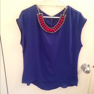 Beautiful cobalt blue chiffon top
