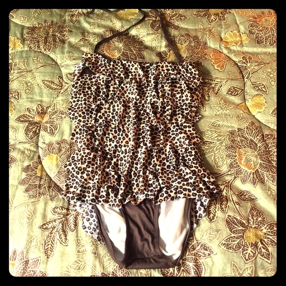 Leopard print one piece swim!