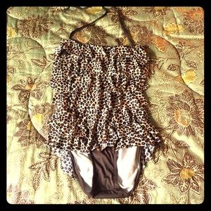 Leopard print one piece swim!