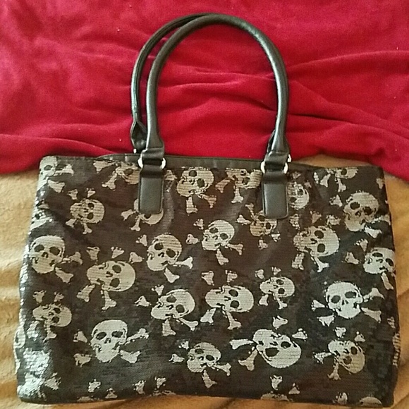 Skull sequin tote