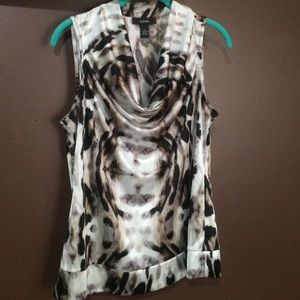 Alfani Drape-Neck Sleeveless Blouse