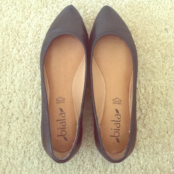 Once worn black Biala flats!