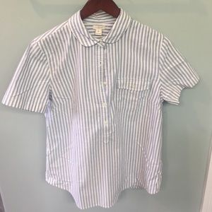NWOT stripe 3/4 button short sleeve tunic.