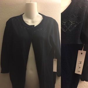 Mak Bake-Off the Charts Navy Blue Cardigan