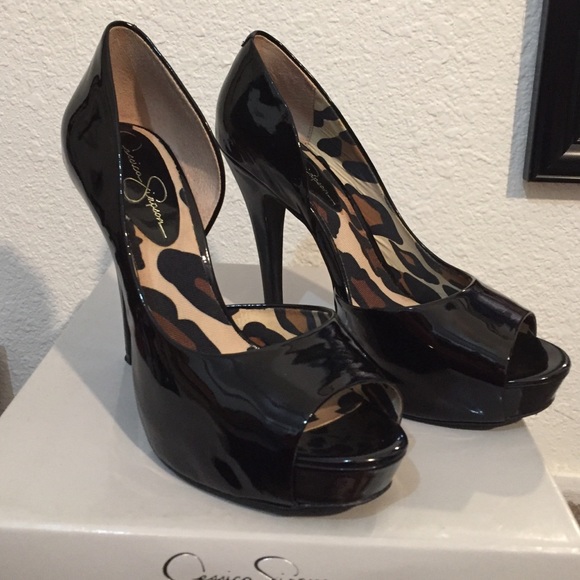 Jessica Simpson Black Patent Leather Heel.