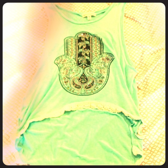 A blue and lace shirt