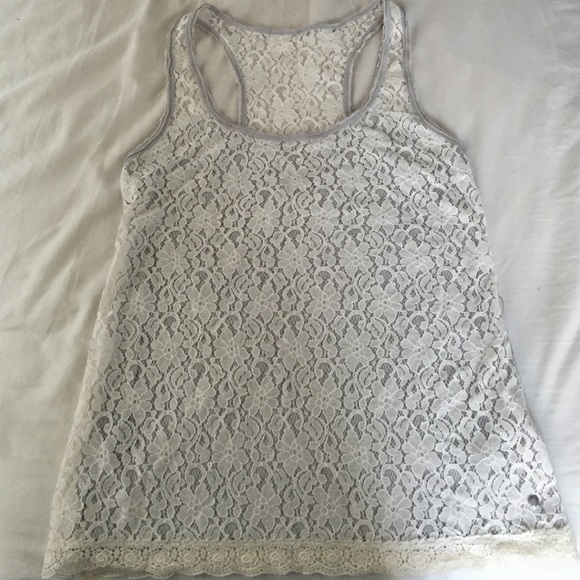 Abercrombie and Fitch Lace Racerback Tank medium