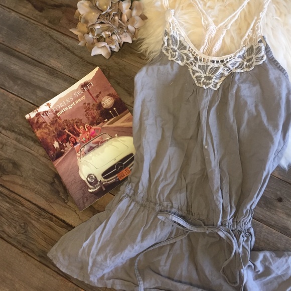 Gray and Crochet top - Picture 1 of 4