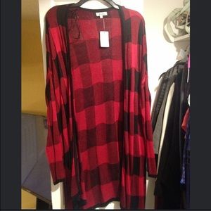 red plaid cardigan. Purchased at Kohl's