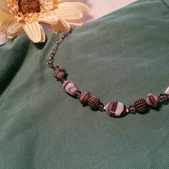 Lavender And Silver Necklace - Picture 1 of 4