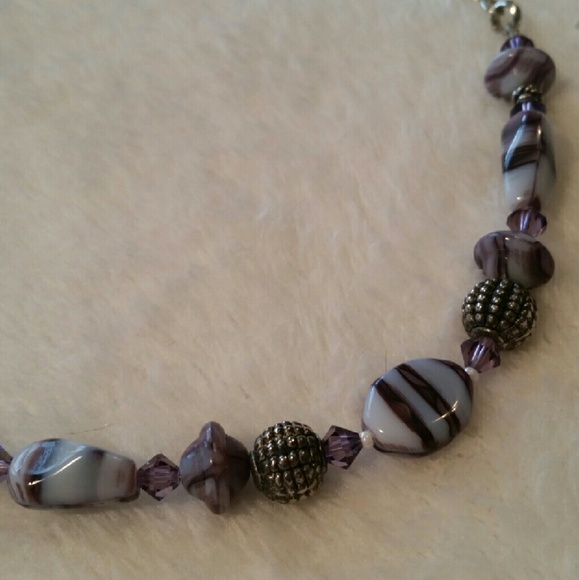 Lavender And Silver Necklace - Picture 2 of 4
