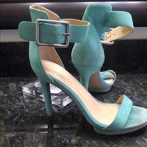 Calvin Klein -Vivian 6 1/2M - suede teal stiletto