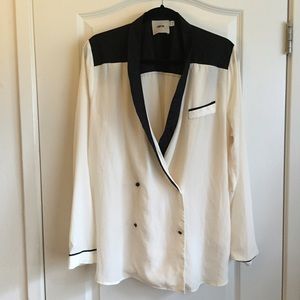 ASOS Tops - ASOS black/white tuxedo button-down blouse ASOS Tops - ASOS black/white tuxedo button-down blouse