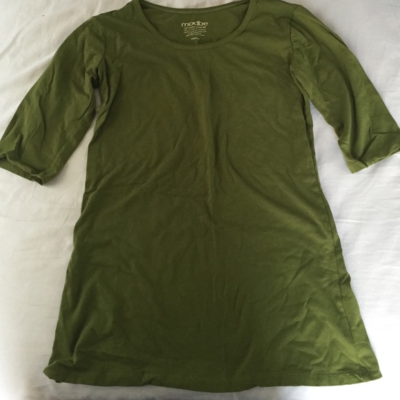 Modcloth Olive Green Half Sleeve Scoop Tee Tunic