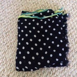 Navy blue polka dot scarf