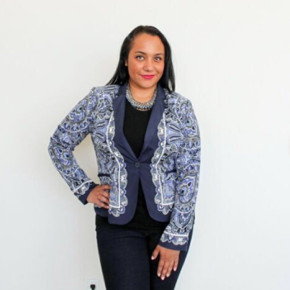 Apt. 9 Jackets & Blazers - Blue and white filigree blazer Apt. 9 Jackets & Blazers - Blue and white filigree blazer