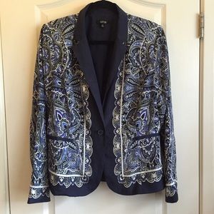 Apt. 9 Jackets & Coats - Blue and white filigree blazer Apt. 9 Jackets & Coats - Blue and white filigree blazer