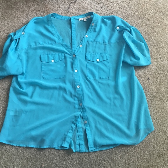 Blue Chiffon Shirt