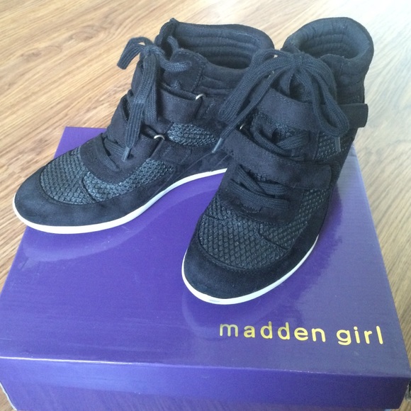 Black sneaker wedges