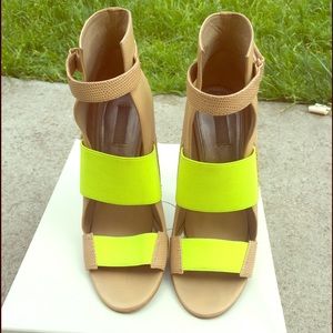 Rachel Roy's Nude Neon Green Heels