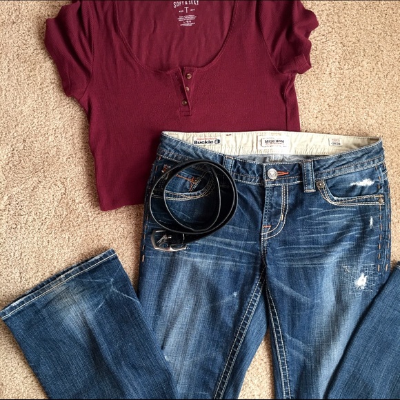 Mek bootcut distressed jeans