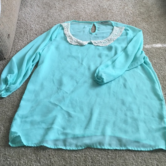 Chiffon Top Lace Collar