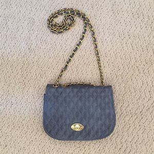 Grey and Gold Crossbody Purse