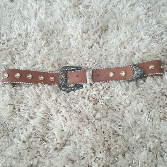 Rust leather cowboy belt