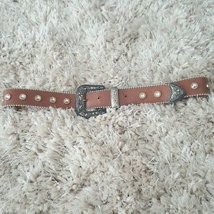 Rust leather cowboy belt