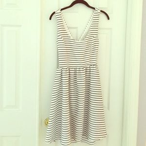 LC Lauren Conrad navy and white striped dress.