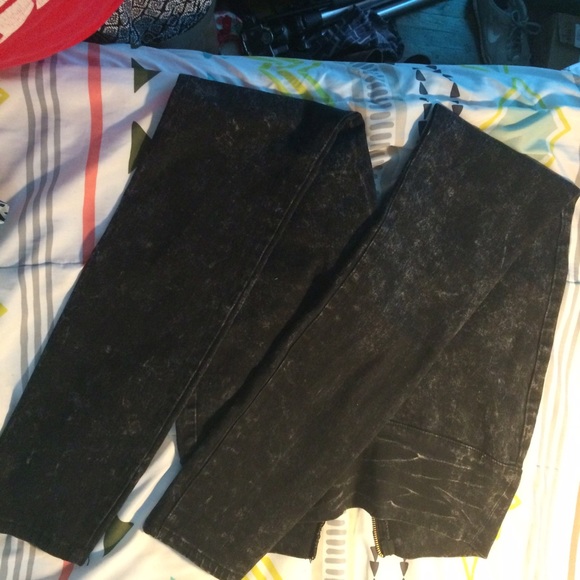 dark acid wash high waisted jeans