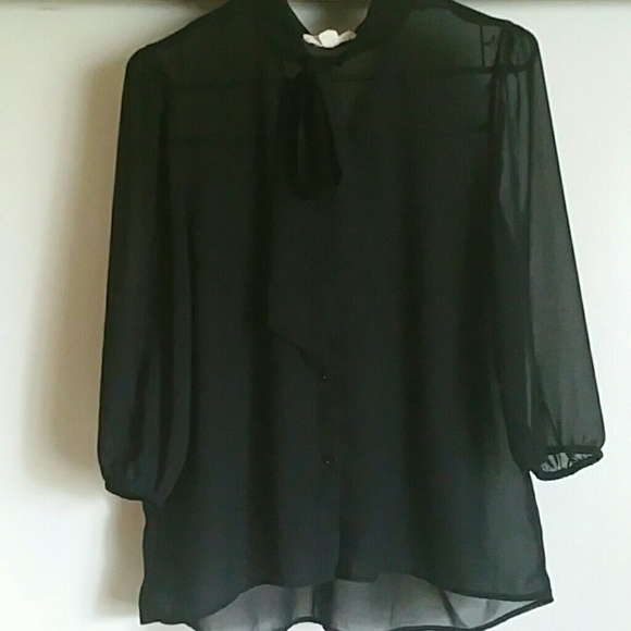 Black sheer blouse