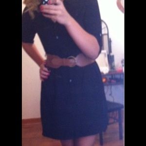 Black dress with belt