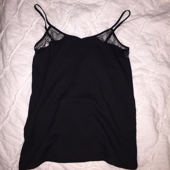 Brandy Melville black lace detailed top