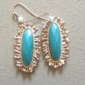 Beautiful Blue and gold sunburst earrings