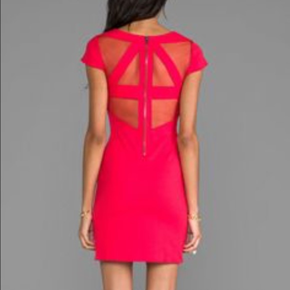 rRd/watermelon colored tight cocktail dress - Picture 4 of 4