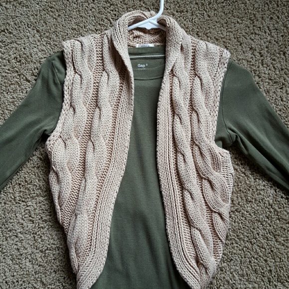 Tan crochet vest