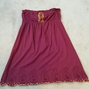 Strapless summer dress.