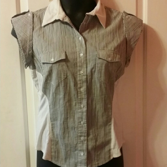 Bebe Pinstripe Top