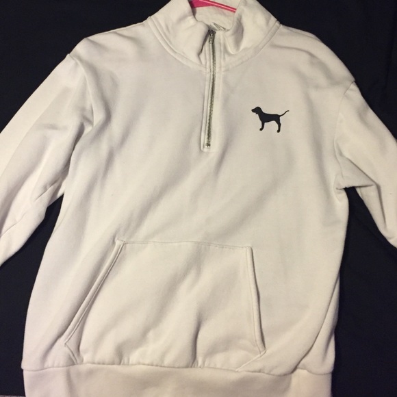 White PINK half zip