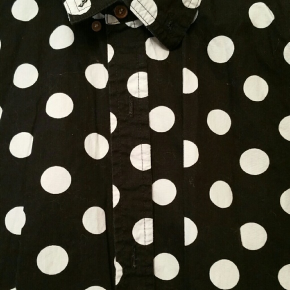 Black polka dot, long sleeved shirt