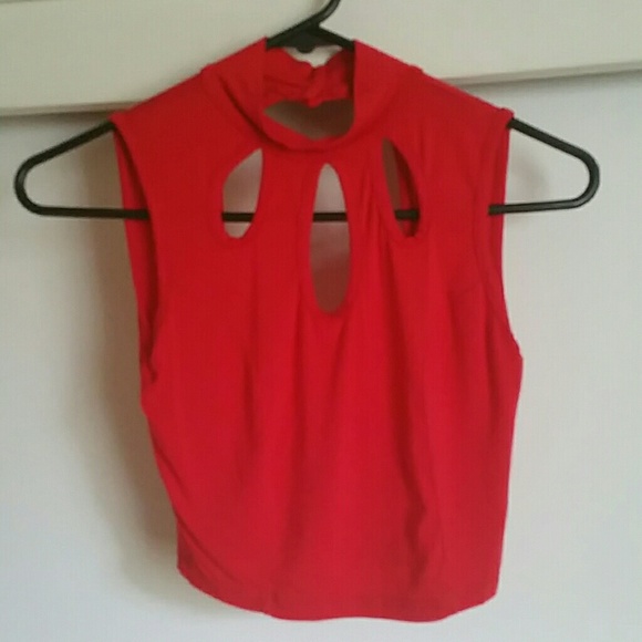 Red crop top