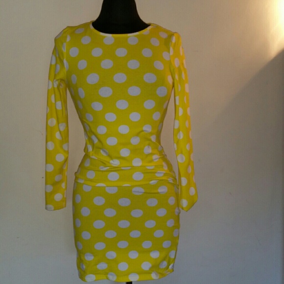 TopShop Yellow and white Bodycon dress