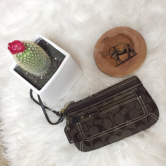 Coach Chocolate Brown Wristlet!
